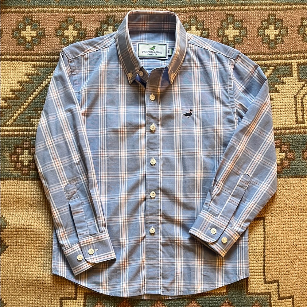 Properly Tied Little Boys Long Sleeve Plaid Button-Front Shirt - size 5